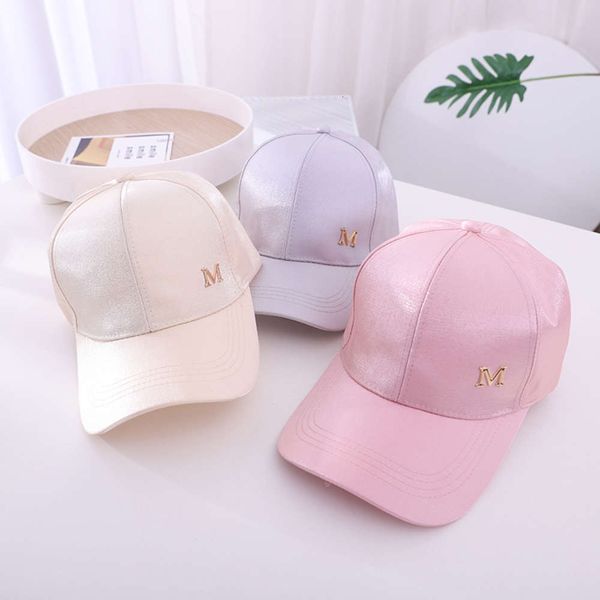 

spring and summer thin women's hat fashion mercerized baseball cap couple korean ins small fresh simple, Blue;gray