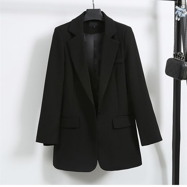 

fashion autumn winter suit work wear suit long sleeve leisure slim version coat black jacket 211006, White;black