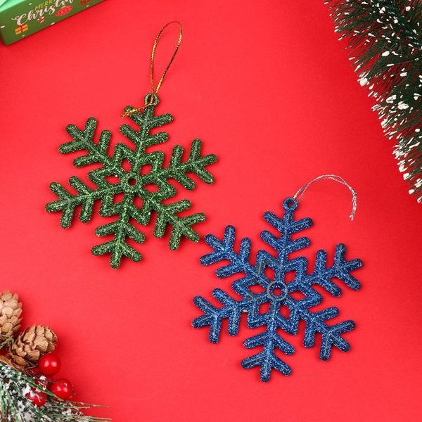 

christmas decorations 6pcs party winter tree ornaments xmas 10cm plastic snowflake glitter powder snow