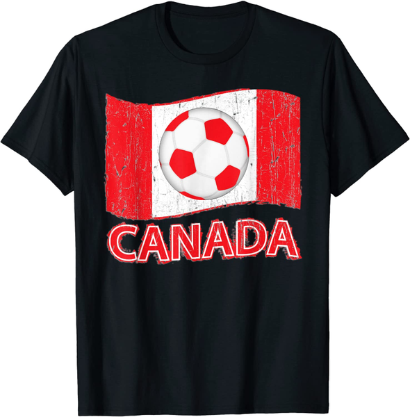 

men's t-shirts canada futbol soccer t-shirt, White;black