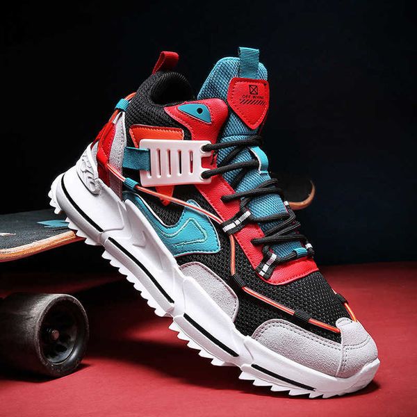 

2021 men's sho high fashion casual increased thick soled dad ins trendy board