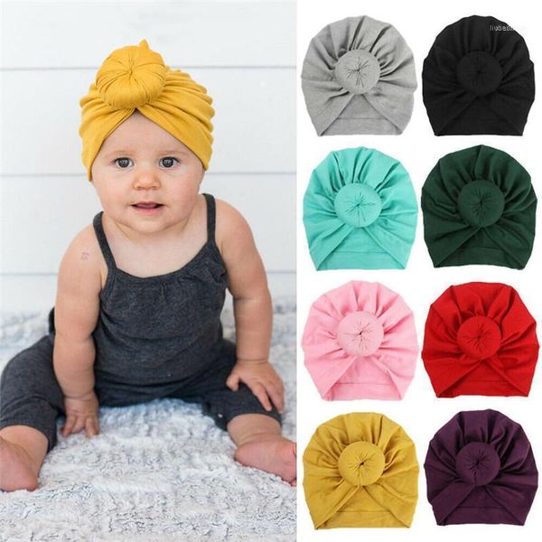 

caps & hats infant baby turban toddler kids boy girl cotton blends hat lovely soft1, Yellow