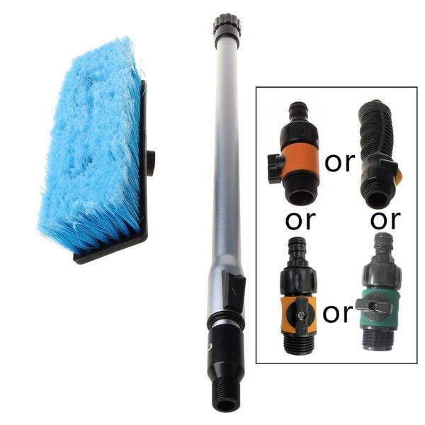 

car washer flow-through wash brush telescoping handle soft cleaning head rv truck trailer
