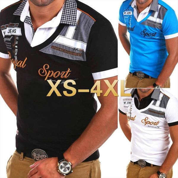 

zogaa fashion short sleeve men polos shirt patchwork cotton summer casual shirts slim fit, White;black