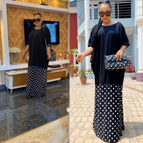 

black dot print dressed for women dashiki summer traditional african ladies fairy clothes long maxi dress dreams 8yra, Red