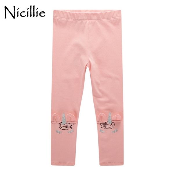 Pantaloni skinny autunno inverno per bambina Leggings a matita per bambini Pantaloni lunghi in cotone unicorno per bambina Pantaloni con motivo a gatto con stampa per bambini 210303