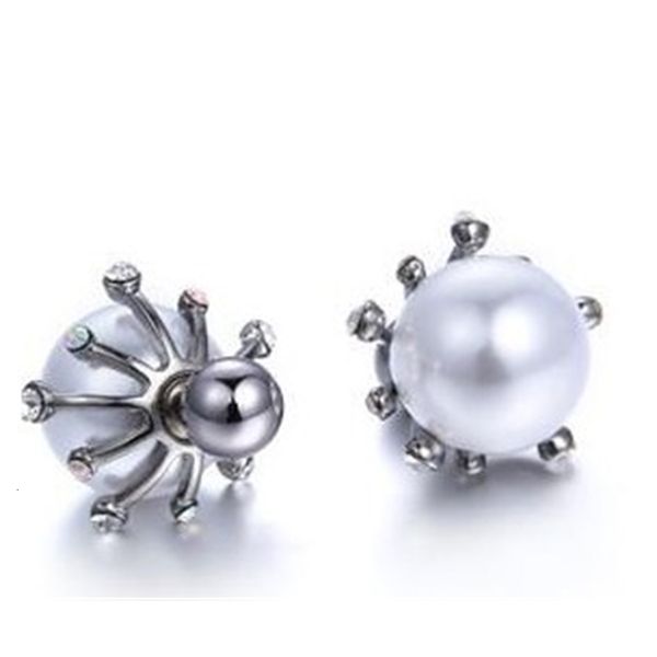 

diamond flower pearl lady's earings (88) 6ll, White