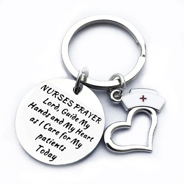 

stainless steel nurse keychain i'm a nurse stethoscope keyring heart-shaped pendant nurse keychain medical student gift accessory gga42