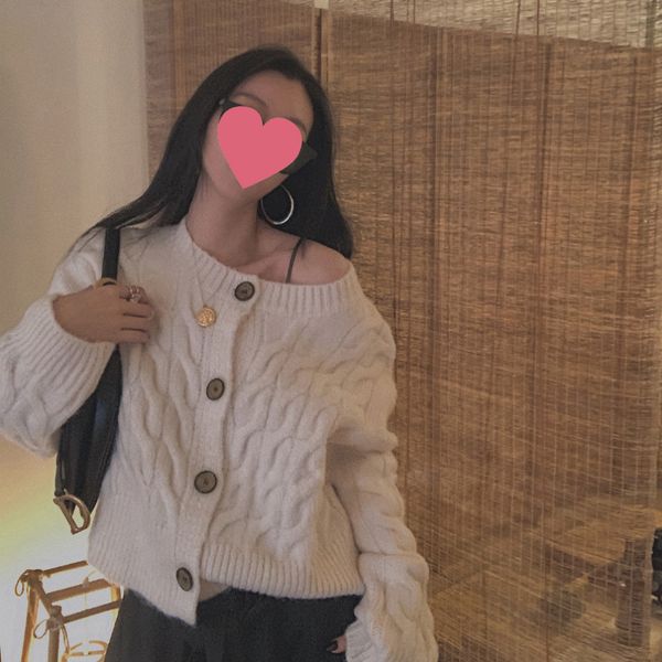 

2021 autumn and winter new coat wild cardigan ladies sweaters solid color women clothing tgdn, Black