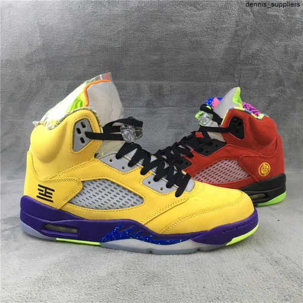 

red yellow basketball shoes 5s mens jumpman 5 what the fashion sneakersa22j