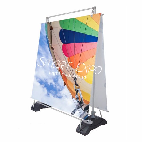 

outdoor wind-proof poster stand advertising display boards banner rack with large water tank feet (double sided type 250*250cm)