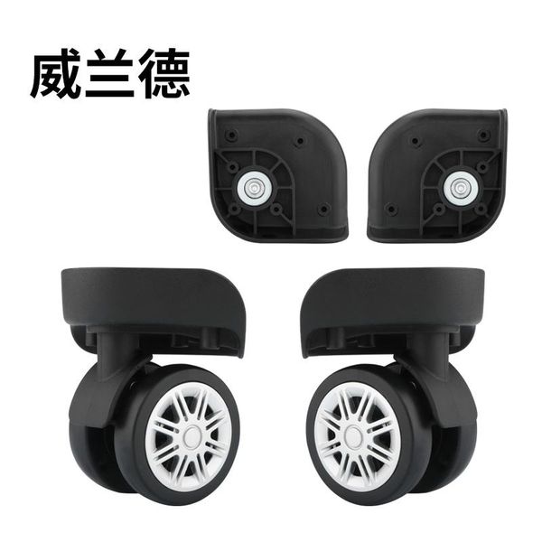 

bag parts & accessories model of luggage universal wheel repair replacement 360 degree rotation silent caster rolling trolley, Black