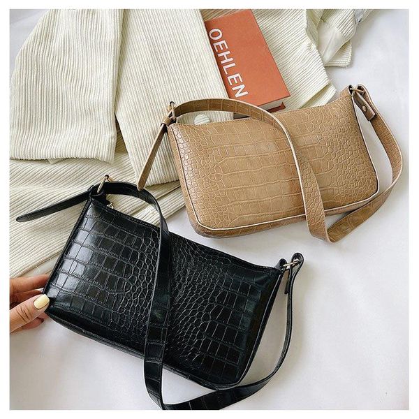 

evening bags messenger handbags retro alligator pattern women shoulder flap pu leather casual solid crossbody for bolsas