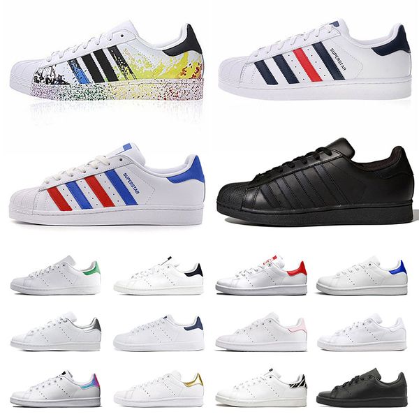 

adds retro stan smith superstar sports trainers casual designers shoes men women triple black red oreo silver white green comfortable origin, White;red