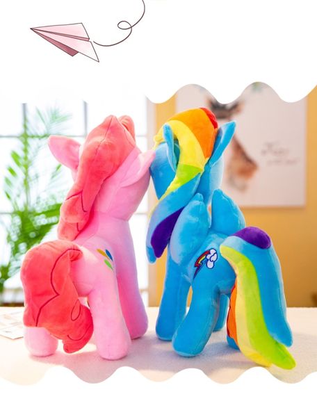 Mais novo 20 cm cavalo pelúcia brinquedos bonitinho pelúcia animal arco-íris unicórnio dollds Natal aniversário presentes para crianças