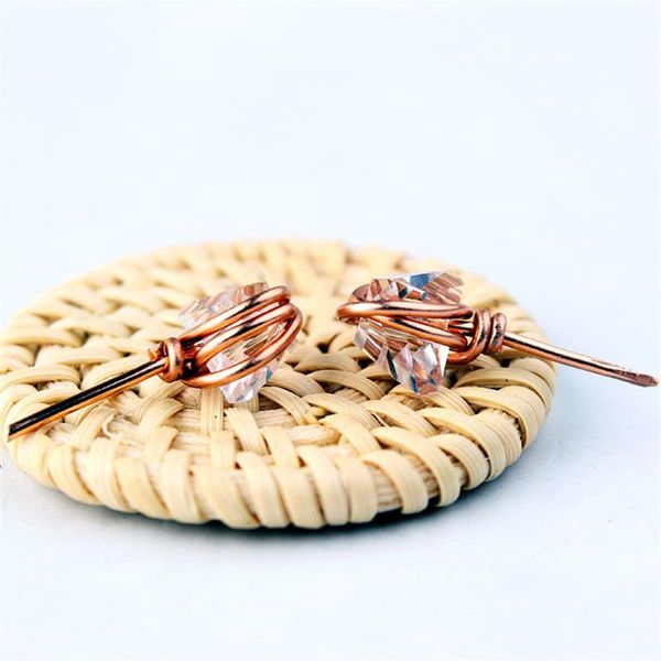 

stud 2021 fashion irregular clear crystal quartz natural raw stone earrings handmade for women jewelry z4, Golden;silver