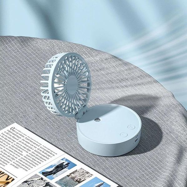 

electric fans fan 1200mah handheld folding humidifying spray shaking head colorful night light portable mini small