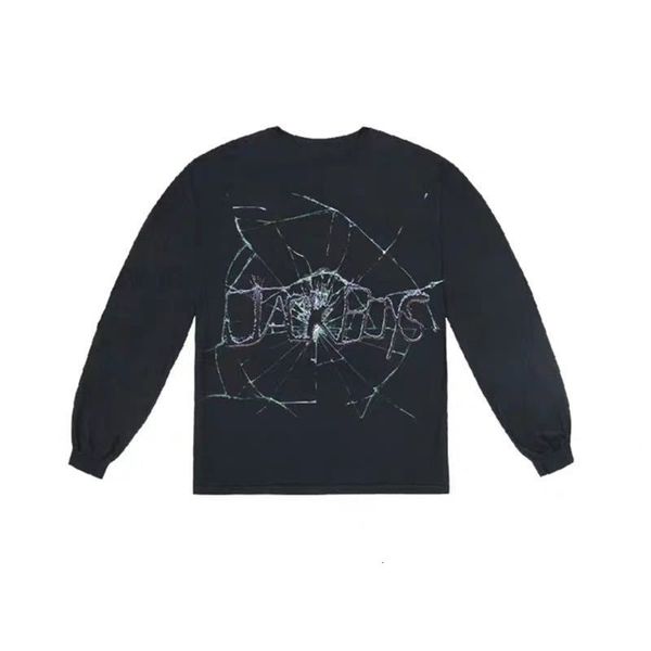 

2021 new travis scott t shirt long sleeve cactus jack boys cracked ees men women kanye west hip hop astroworld t-shirt kkw3, White