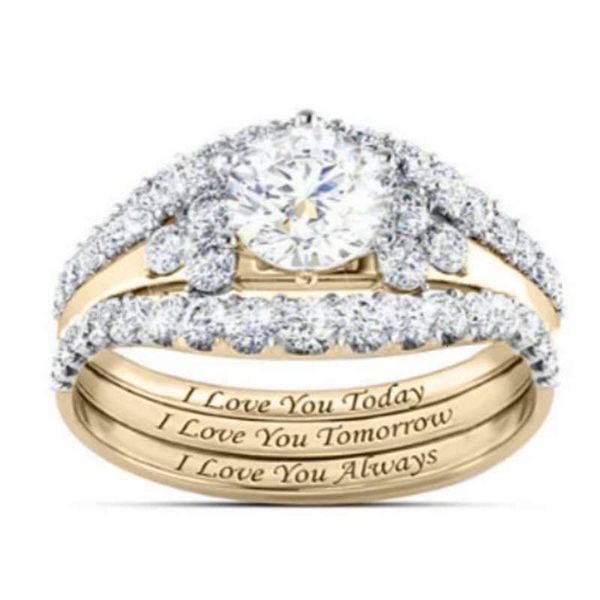 

designers yunjin new diamond three-piece ring set popular lady engagement hand jewelry, Silver