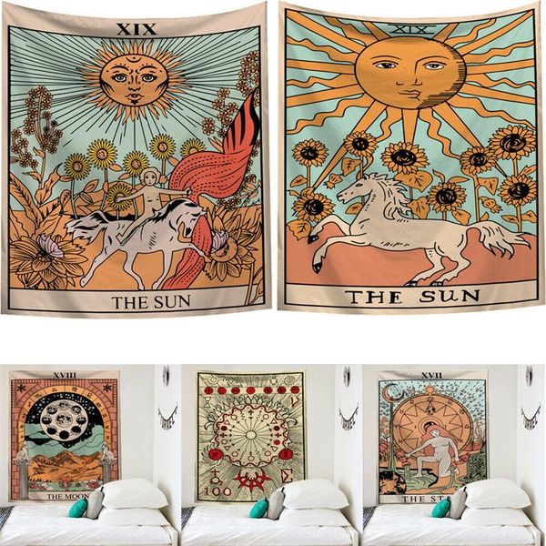 

tapestries tarot card pattern tapestry mandala sun moon wall hanging 95x73cm astrology divination witchcraft room decor