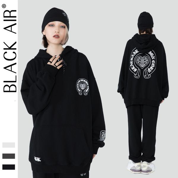 

blackair 2021 awt terry hoodie foam print casual men's earth, Black