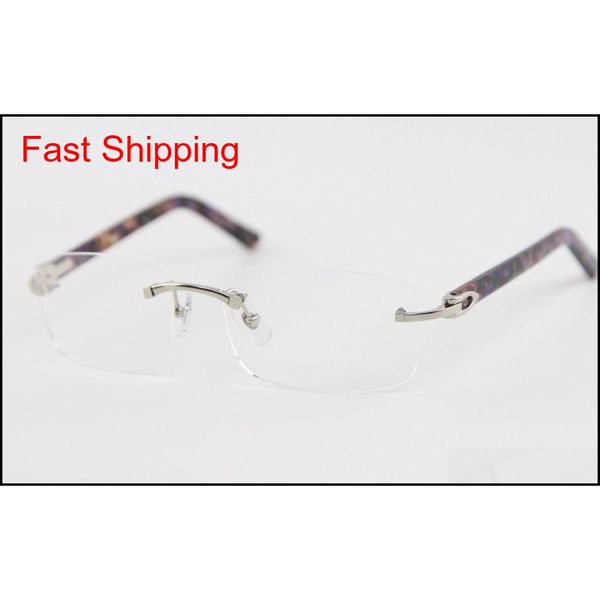 

rimless fashion new business design men gold silver clear lens 8200757 purple plank eyeglasses qylotr bdebaby, Blue
