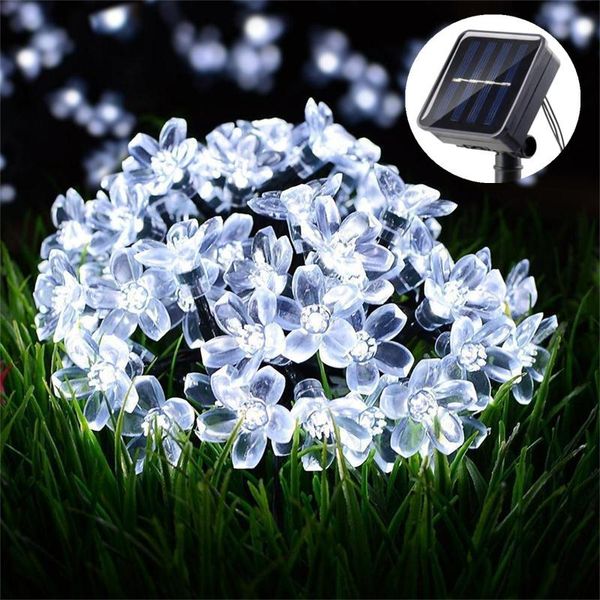 

strings outdoor garland lights fairy led decor christmas decoration string light cherry flower lamp solar navidad