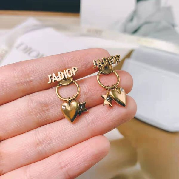 

trend new diamond c female dijia net red classic love earrings, Golden