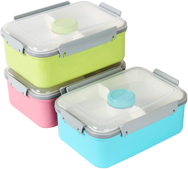 

dinnerware sets 47oz salad storage container to go bento box with removable tray and dressing pots for lunch school prep
