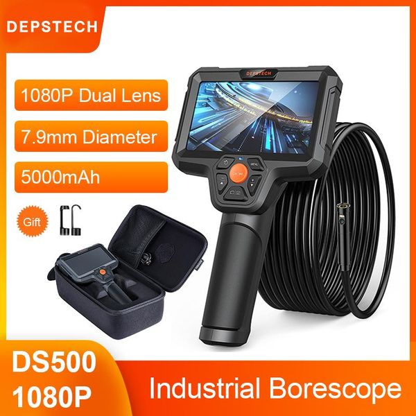 

cameras depstech screen endoscope dual lens camera ips full color hd1080p industrial inspection borescope waterproof ip67 snake