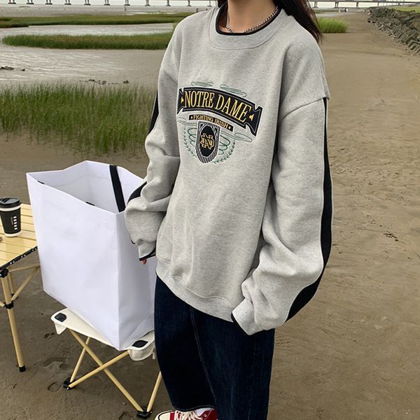 

2021 letters print vintage harajuku sweatshirt teens girls oversized winter loose casual long sleeve women pullovers fashion kgrw, Black