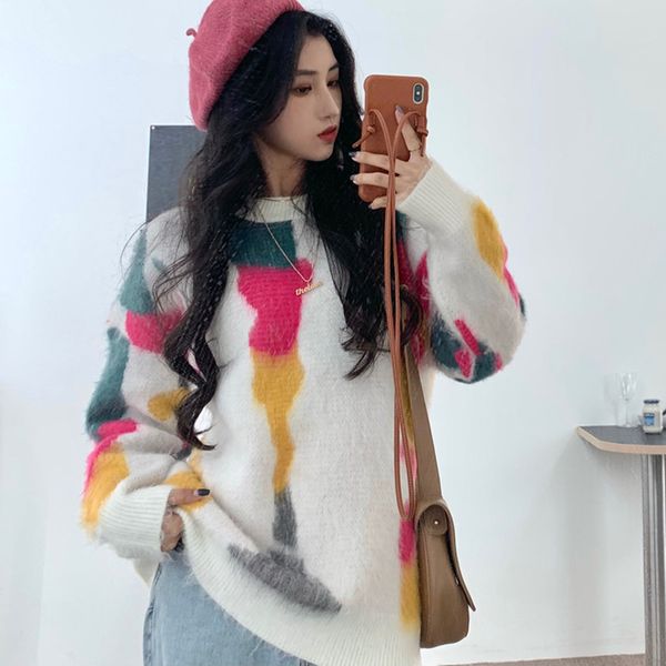 

control make small dign feel website celebrity style lazy winter windbreaker sweater wo, White;black