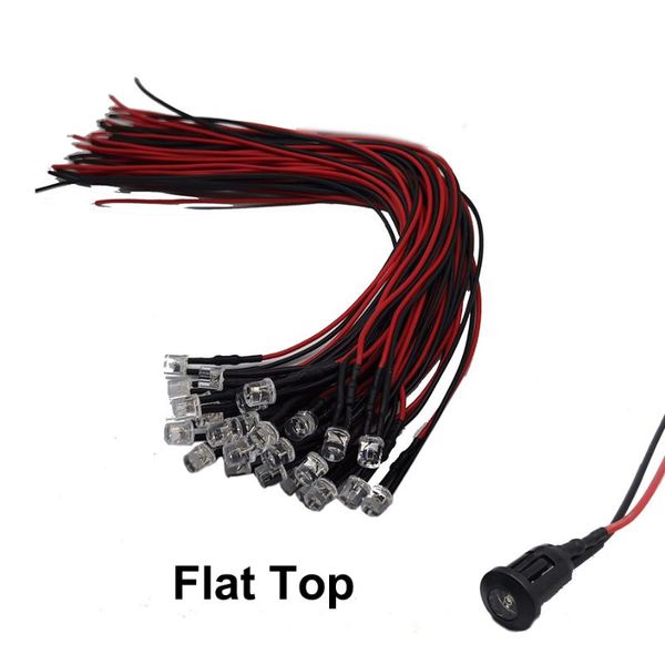 

light beads dc 3v 5v 12v flat led diodes 20cm pre wired 5mm lamp bulb prewired emitting for diy home decoration fou