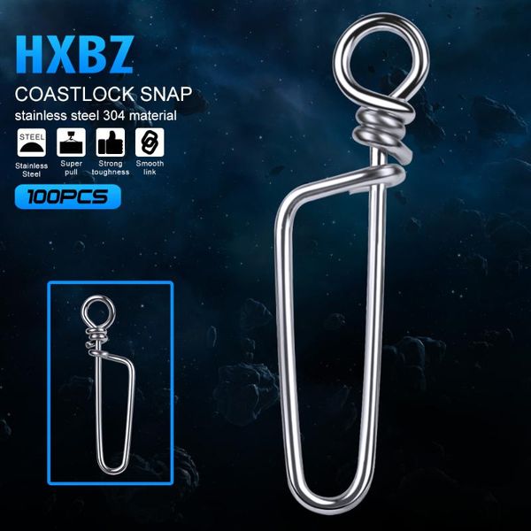 

100pcs/lot coastlock snap fishing barrel swivel safety snap 17mm-40mm swivel 0#-5# fishing swivels tackle accessories