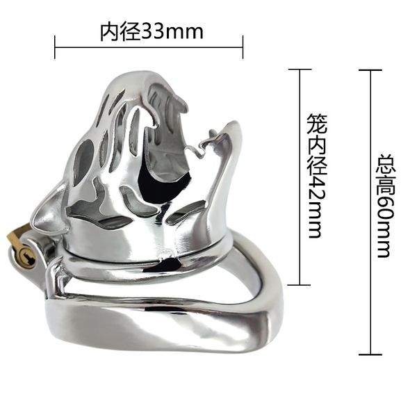 

leopard head stainless steel male chastity devicemetal cock cagepenis ringschastity beltpenis lockbdsm toys for men