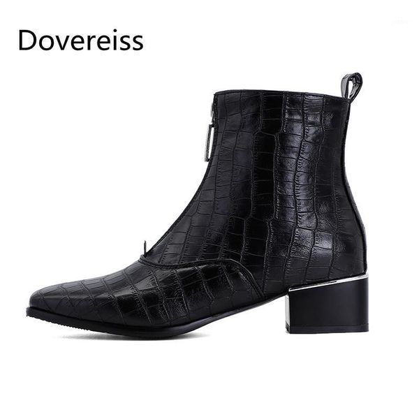 

boots winter round toe shoes for woman consice brow front zipper matin ankle big size 481, Black