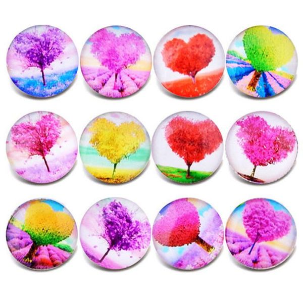 

10pcs/lot new glass snap jewelry tree of life mixed pattern snap buttons fit 18mm/20mm diy snap bracelet buttons jewel qylrjs