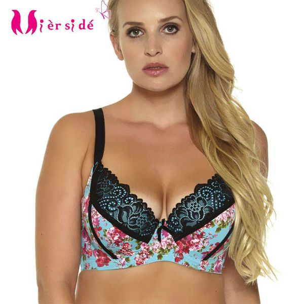 

mierside 958 underwear women lace printing push up bra female lingerie plus size 30-46 c/d/dd/ddd/e/f/ff/g y19070201, Red;black