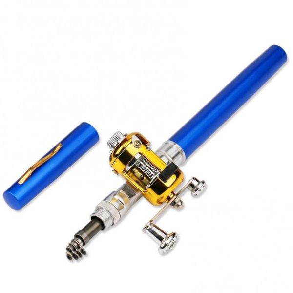 

boat fishing rods outdoor stream portable pocket mini rod pole pen shape folded river lake with reel wheel