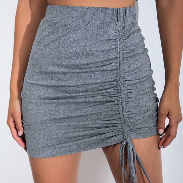 

fashion skirts 2021 net red bag hip high waist drawstring slim female 16993, Black