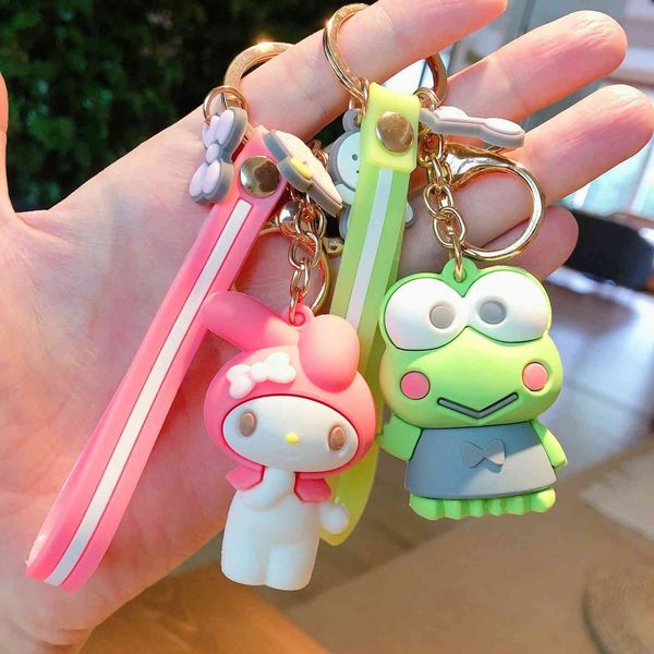 

2021 fashion keychain japan and south korea cute cartoon kt series doll couple bag key ring pendant creative gift, Silver