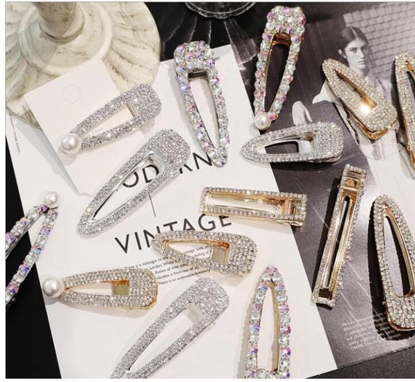 

2-7pearls hairpin set stylish acetate plate hair clips mix different bb clip sweet fashion designer women woman hai, Golden;silver