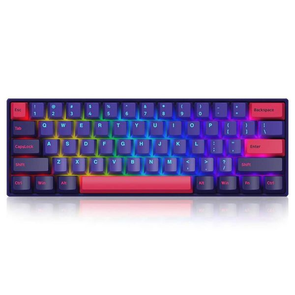 

keyboards akko 3061 reon rgb 61keys mechanical keyboard wireless bluetooth type-c gateron switch pbt keycaps gaming