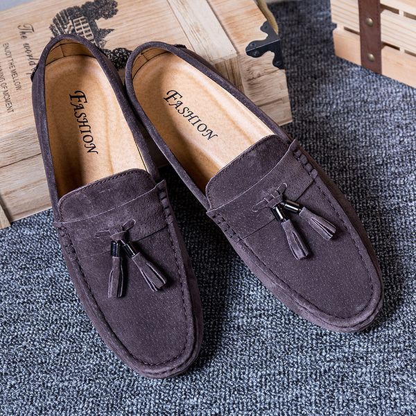 

man casual shoes 2020 winter loafers men flats split leather shoes slip on driving shoes designer flats male footwear soft 38-45