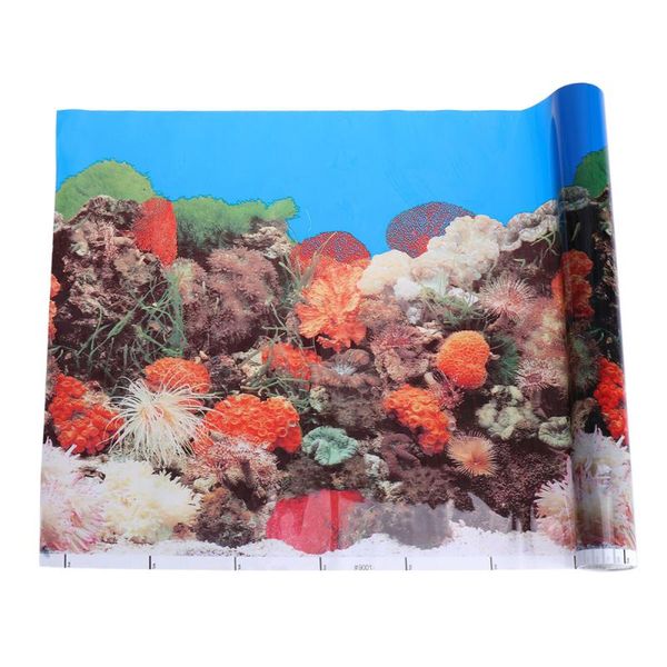 

decorations aquarium fish tank landscape wallpaper single sides poster