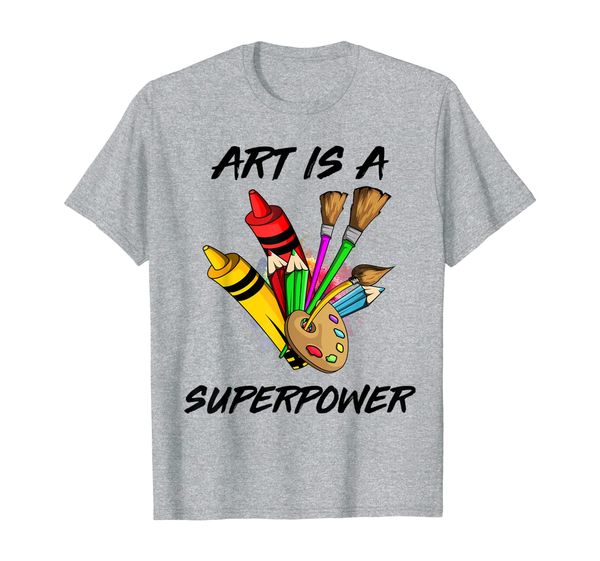 

art is a superpower t shirt, White;black