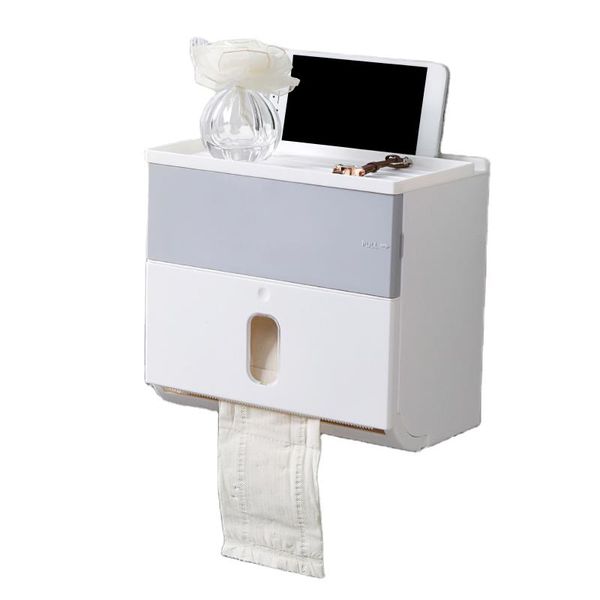 

hooks & rails 1pc wall mounted tissue holder paper case adhesive facial organizer tissues dispenser box with waterproof