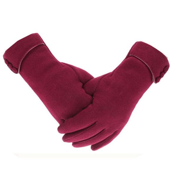 

five fingers gloves 2021 winter women warm touch screen riding windproof internal plush velvet mittens ladies outdoor gift, Blue;gray