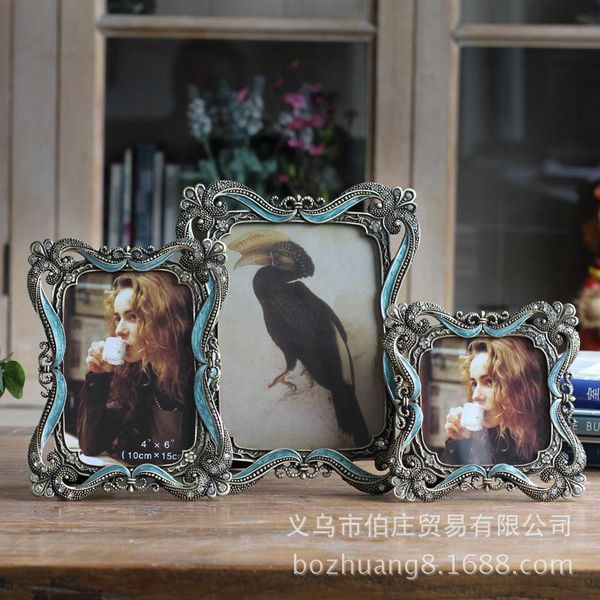 

frames 6-inch 7-inch creative metal european classical picture innovative vertical dual-purpose home po frame mj