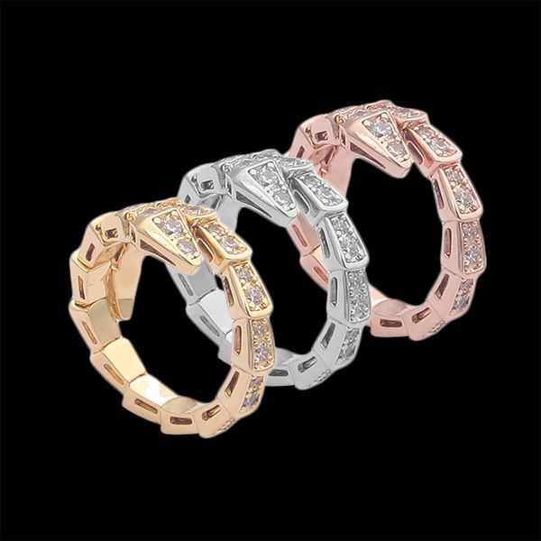 

wedding rings brass snake stone crystal luxury quality finger ring, Slivery;golden